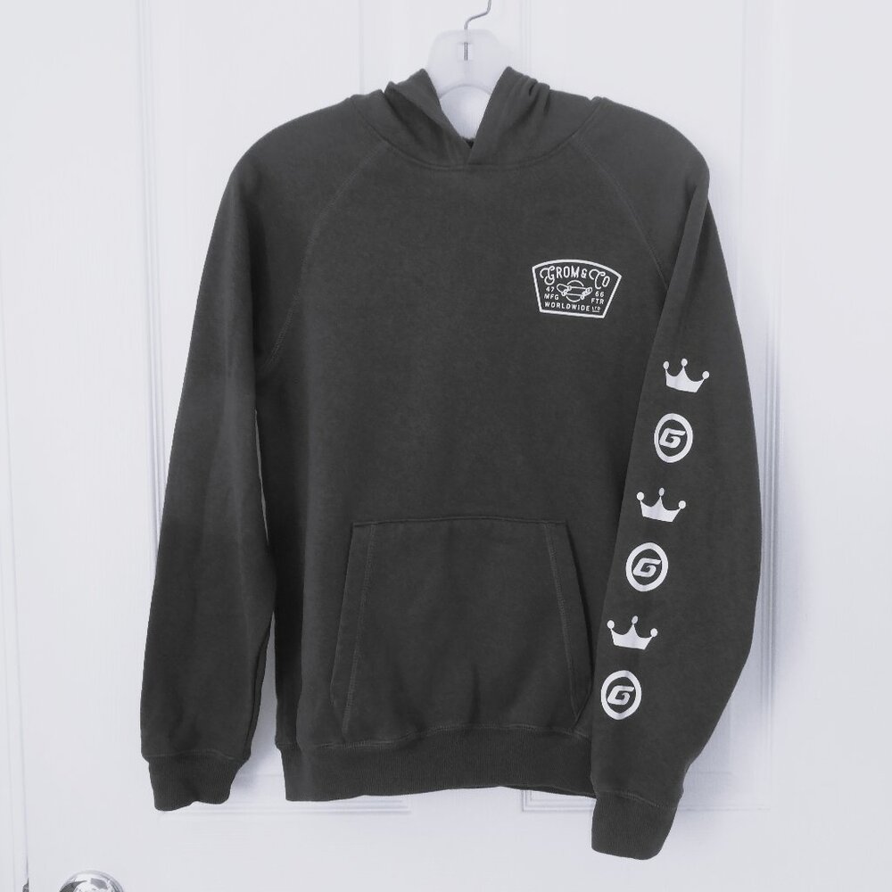 GROM & Company Grey Pull Over Hoodie Sweatshirt Boys Youth Medium